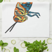 Barber pole grasshopper cartoon illustration キッチンタオル (折り畳み)