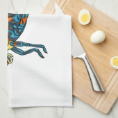 Barber pole grasshopper cartoon illustration キッチンタオル (四つ折り)