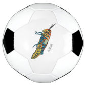 Barber pole grasshopper cartoon illustration  サッカーボール (回転)