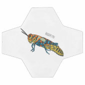 Barber pole grasshopper cartoon illustration  サッカーボール (フラット)