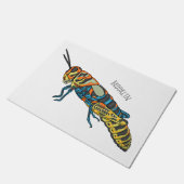 Barber pole grasshopper cartoon illustration  ドアマット (アングル)