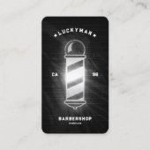 Barber Pole Hair Stylist Classic Black White 名刺 (正面)