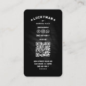 Barber Pole Hair Stylist Classic Black White 名刺 (裏面)