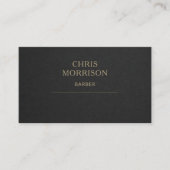 Barber QR Code Black Gold Professional 名刺 (正面)