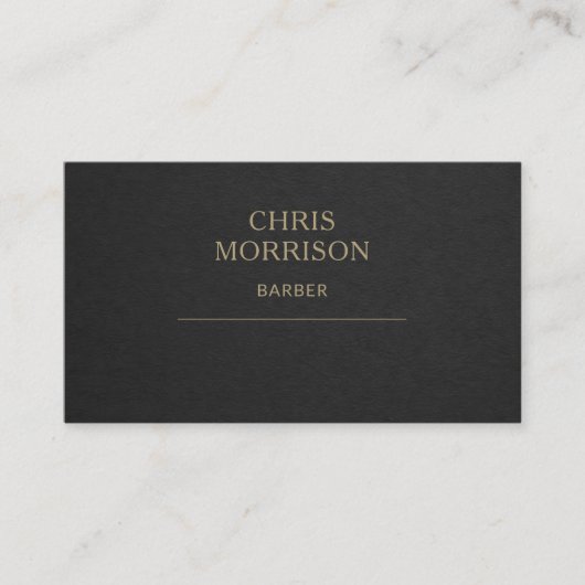 Barber QR Code Black Gold Professional 名刺 (正面)