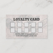 Barber Razor & Rose Logo Barbershop Hair Dark ロイヤリティカード (裏面)