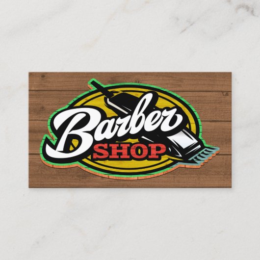 Barber Shop Business Card 名刺 (正面)