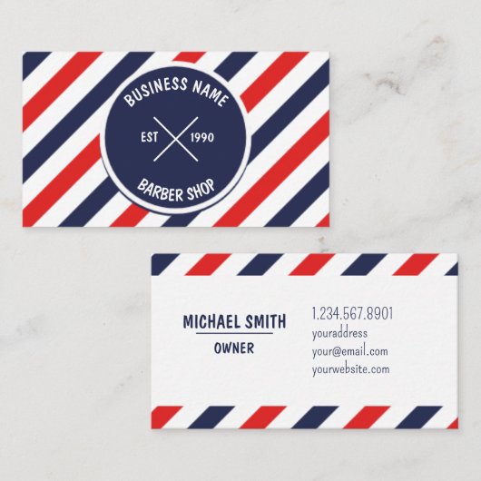 Barber Shop Business Card 名刺 (正面/裏面)