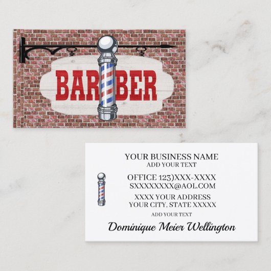 Barber Shop Business Card 名刺 (正面/裏面)