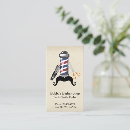 Barber Shop Business Card 名刺 (スタンド正面)