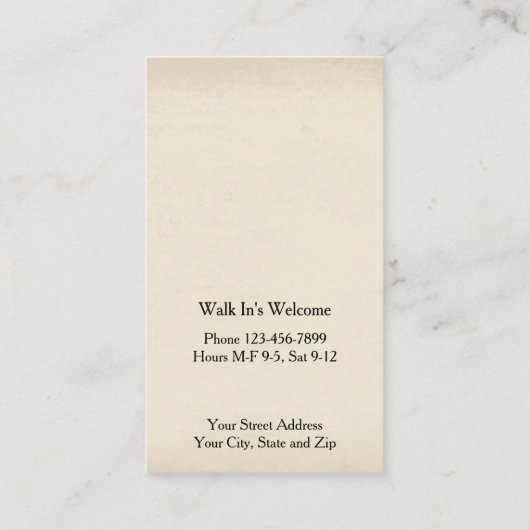 Barber Shop Business Card 名刺 (裏面)