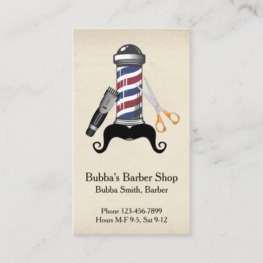 Barber Shop Business Card 名刺 (正面)