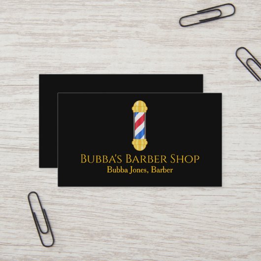 Barber Shop Business Card 名刺 (正面/裏面インサイチュ)