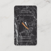 Barber Shop Chair | Black Marble Business Card 名刺 (裏面)