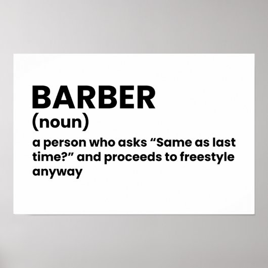 Barber Shop Funny Definition Poster ポスター (正面)