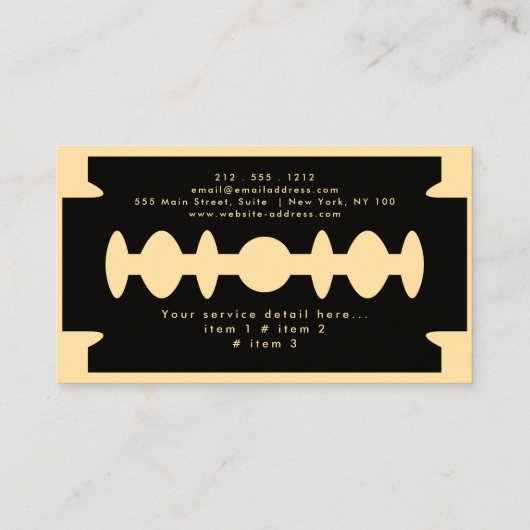 Barber Shop Hair  名刺 (裏面)