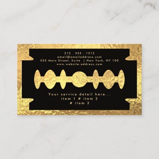 Barber Shop Hair  名刺 (裏面)