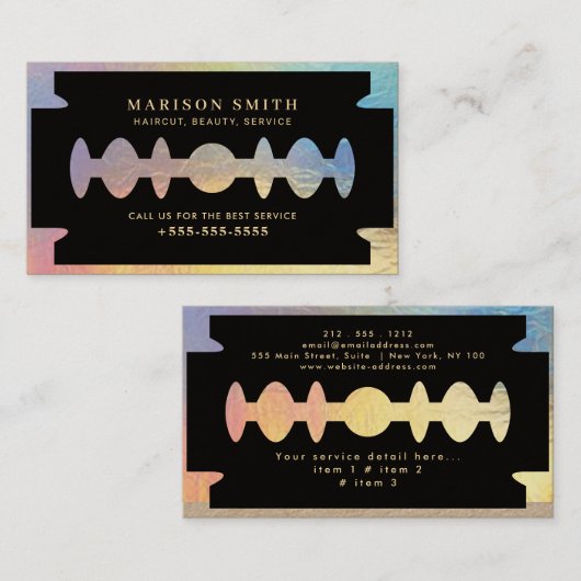 Barber Shop Hair 名刺 (正面/裏面)