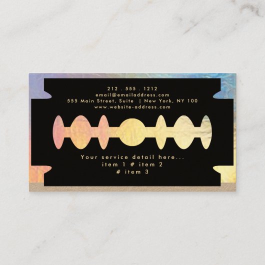 Barber Shop Hair  名刺 (裏面)