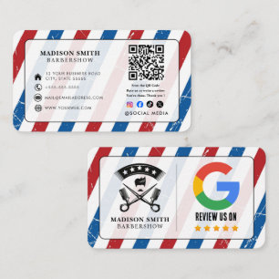 Barber Shop Hair Stylist Googleレビュー 名刺