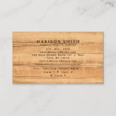 Barber Shop Hair Stylist Wood 名刺 (裏面)