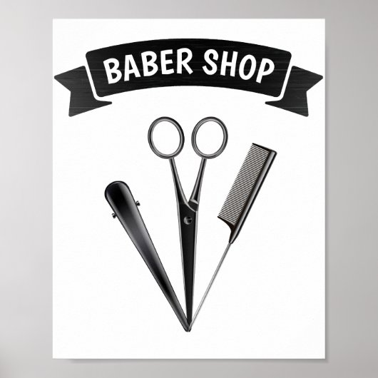Barber Shop Hairdresser Modern ポスター (正面)