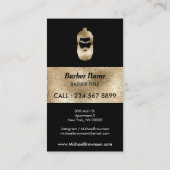 Barber Shop hipster gold sparkling 名刺 (裏面)