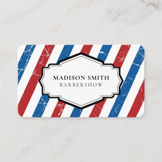 Barber Shop Professional Stripes 名刺 (正面)