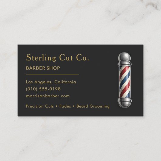 Barber Shop QR Code Professional 名刺 (正面)