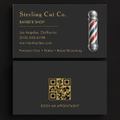 Barber Shop QR Code Professional 名刺