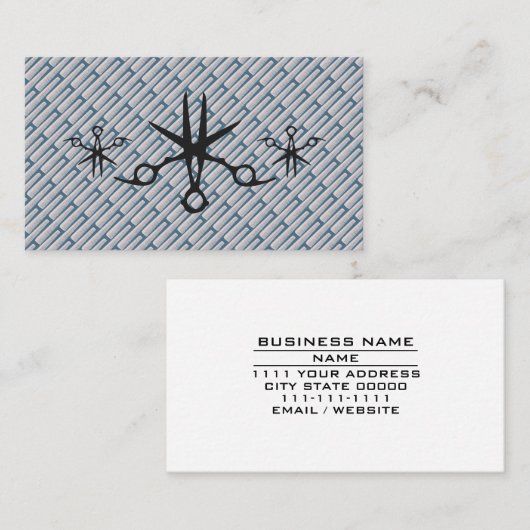 Barber Shop Salon Beauty Parlor Scissors & Combs  名刺 (正面/裏面)