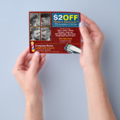 Barber Shop & Salon Customizable Coupon Template チラシ (手)