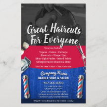 Barber Shop & Salon Customizable Coupon Template F