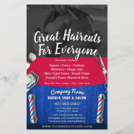 Barber Shop & Salon Customizable Coupon Template F チラシ