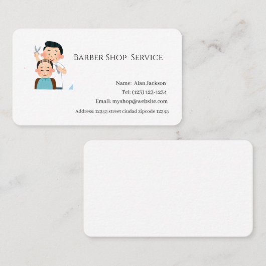 Barber Shop  Service 名刺 (正面/裏面)