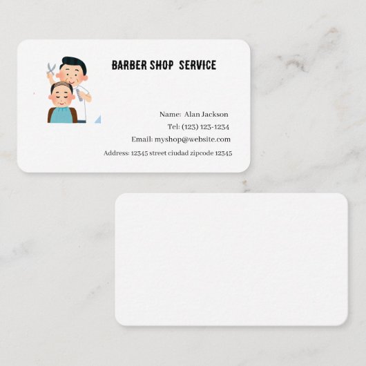 Barber Shop  Service 名刺 (正面/裏面)