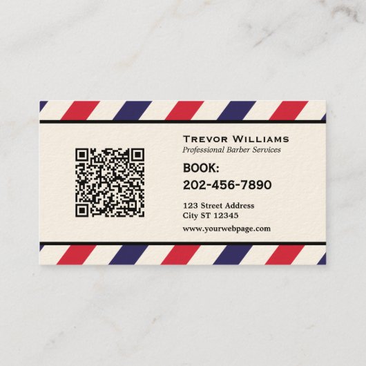 Barber shop stripes barbershop logo 名刺 (裏面)