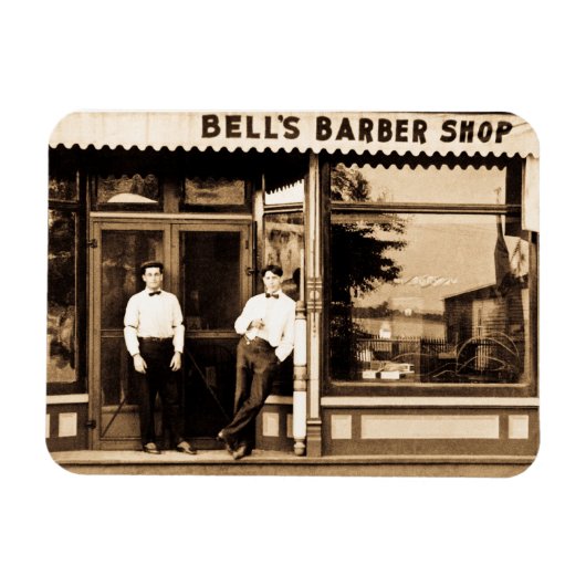 Barber Shop Vintage Retro Americana マグネット (横)