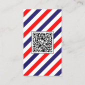 Barber stripes blue and red barbershop logo 名刺 (裏面)