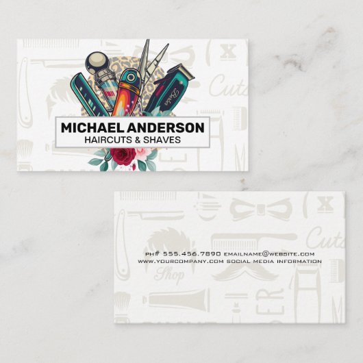 Barber Tools | Hair Care 名刺 (正面/裏面)