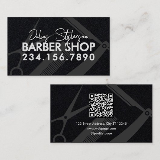 Barber tools modern barbershop  名刺 (正面/裏面)