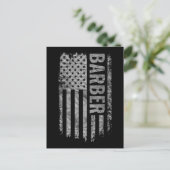 Barber USA Flag Distressed design ポストカード (スタンド正面)