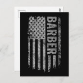 Barber USA Flag Distressed design ポストカード (正面/裏面)