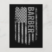 Barber USA Flag Distressed design ポストカード (正面)