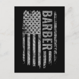 Barber USA Flag Distressed design ポストカード