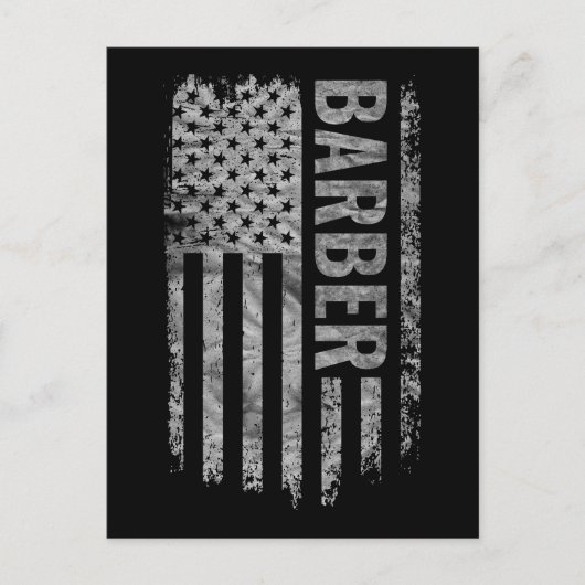 Barber USA Flag Distressed design ポストカード (正面)