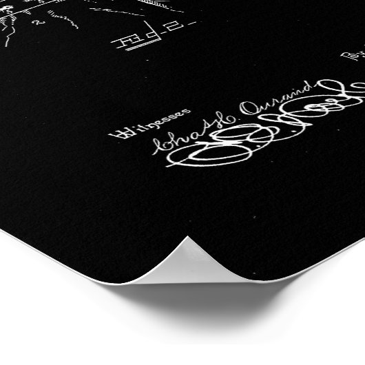 Barber's Cape Antique Patent Poster Black ポスター (角)