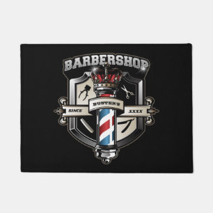 Barbershopのクラシックロゴの個人用設定 ドアマット