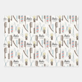 Barbershopアイコンラッピング紙 ラッピングペーパーシート (正面)