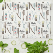 Barbershopアイコン キッチンタオル (折り畳み)